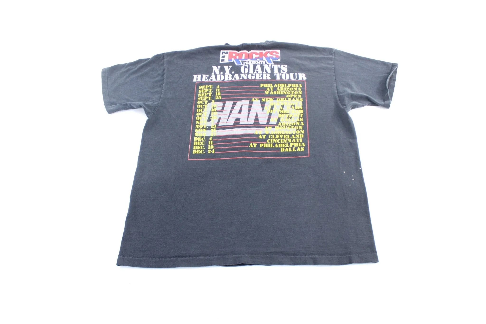 1994 New York Giants Headbanger Tour T-Shirt