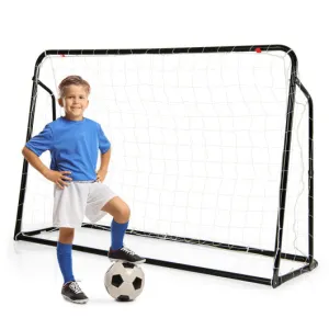 2-in-1 Kids Soccer Rebounder and Soccer Goal with Adjustable Height-Black