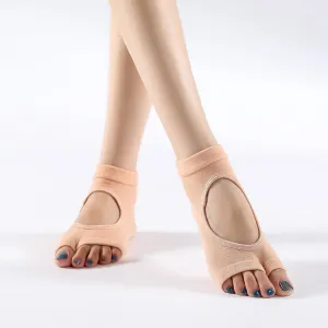 2 Pair Two-Toed Yoga Socks Clogs Socks Non-Slip Sports Cotton Socks, Size: One Size(Skin Color)