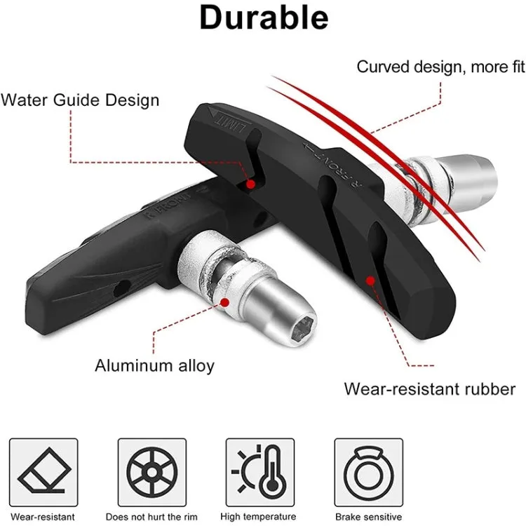 2 Pairs Silent V-brake Bicycle Brake Shoes, Color: Blue