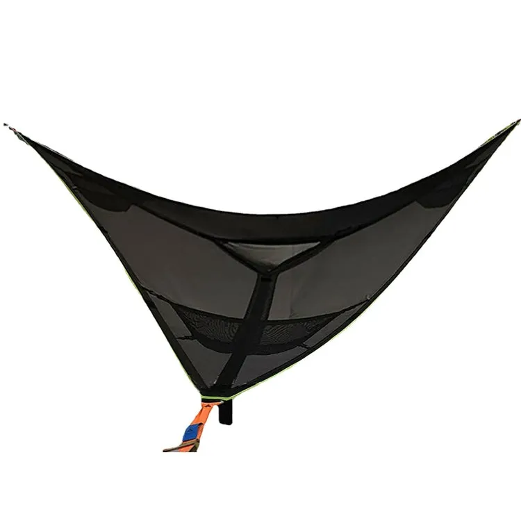 2.8m Family Outdoor Portable Aerial Tent Multi-person Camping Triangle Hammock(Black)