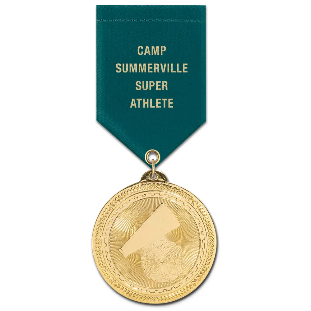 2" Custom BL Award Medal With Satin Drape Ribbon