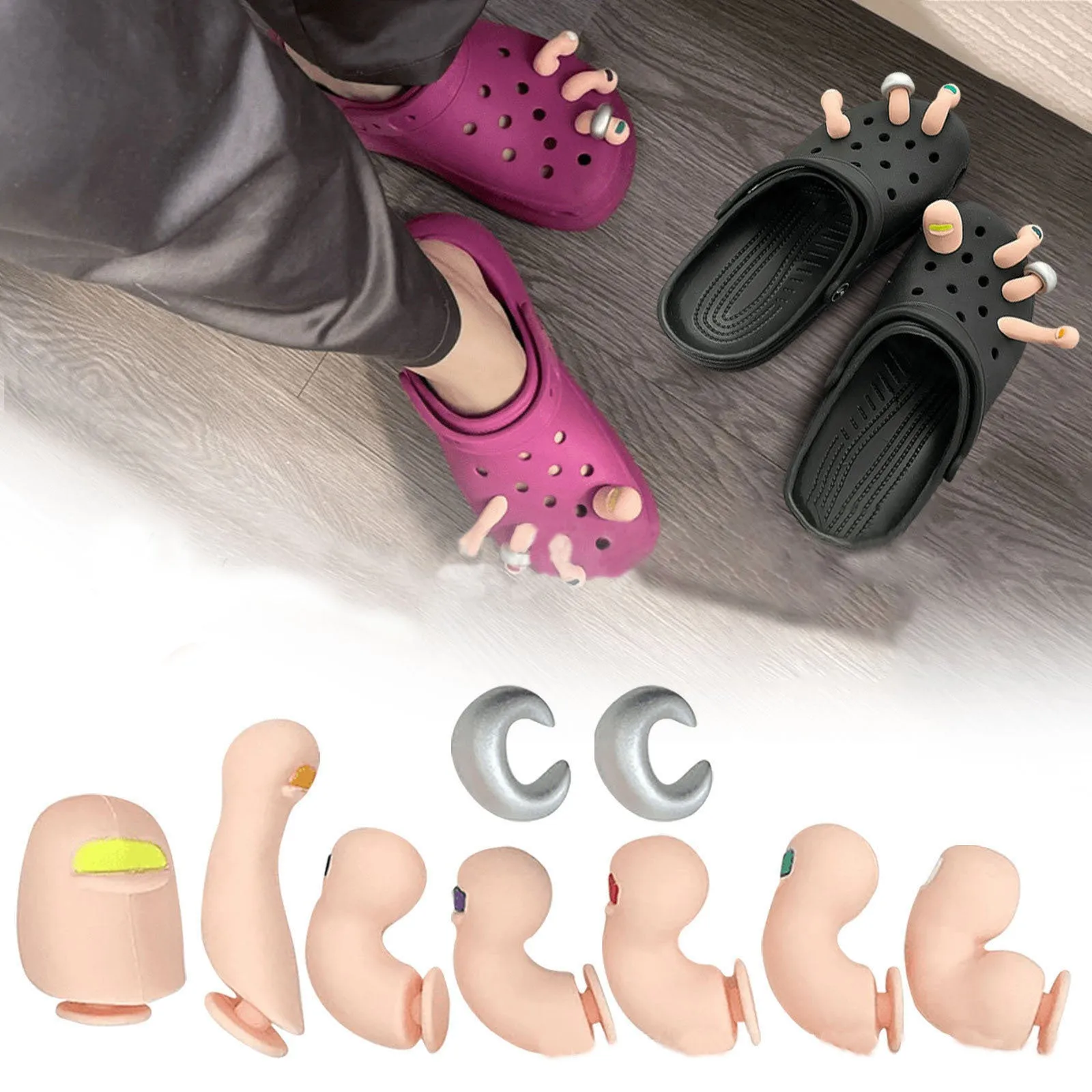 3D Toe Shoe Charms Set