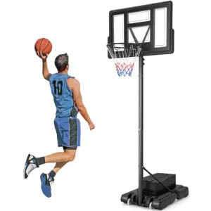 4.25-10 Feet Adjustable Basketball Hoop System with 44 Inch Backboard-B