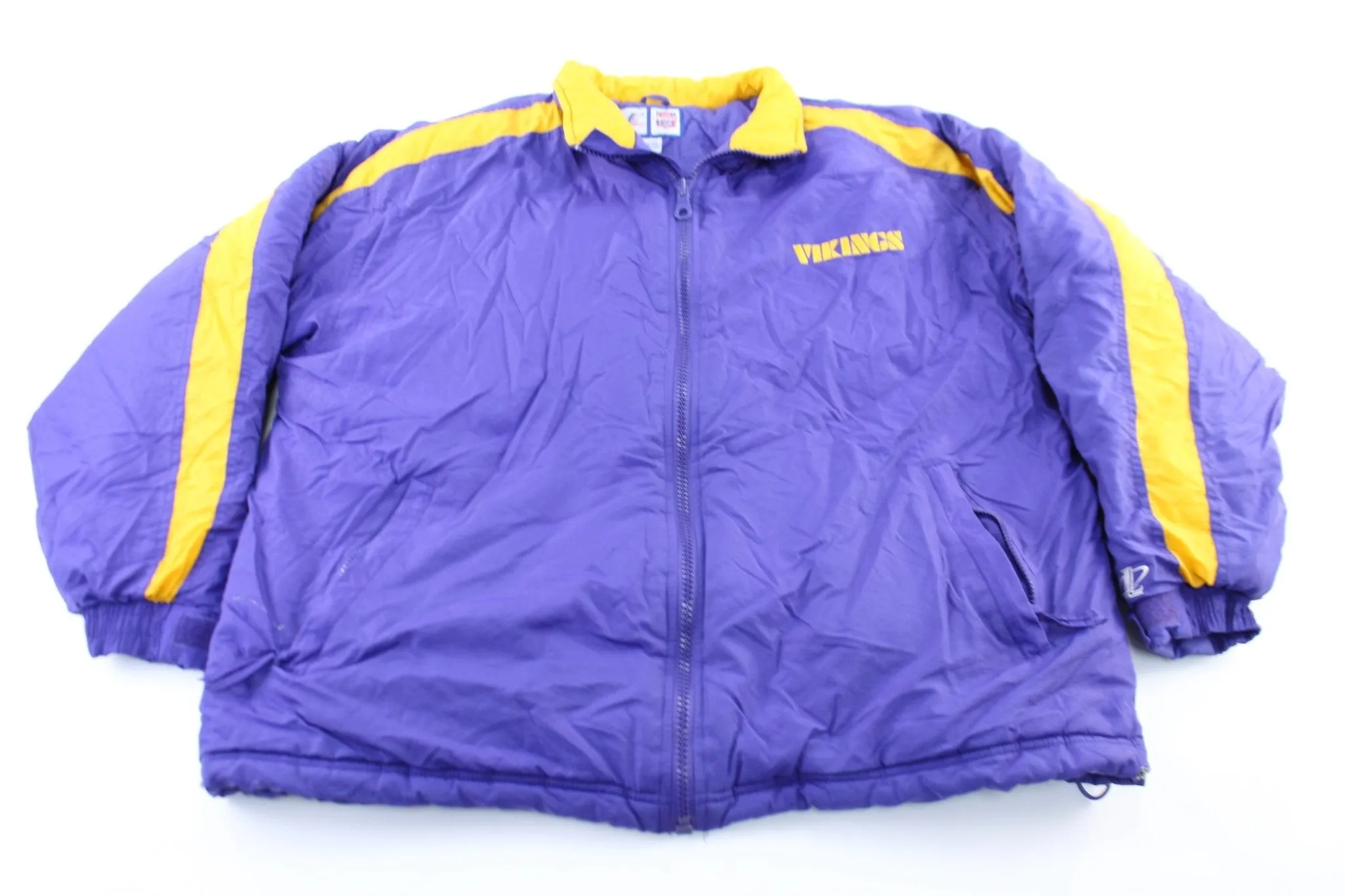 90's Minnesota Vikings Embroidered Logo Athletic Zip Up Jacket