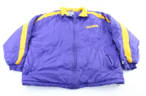 90's Minnesota Vikings Embroidered Logo Athletic Zip Up Jacket