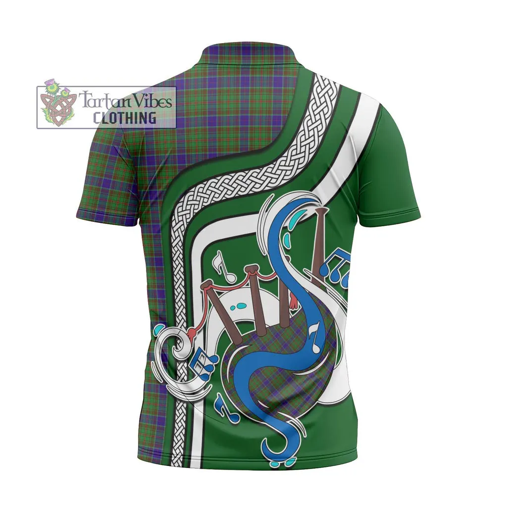 Adam Tartan Zipper Polo Shirt with Epic Bagpipe Style