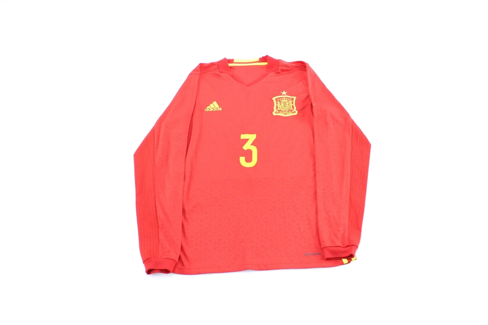 Adidas Embroidered Logo Spain Gerard Pique Striped Soccer Jersey