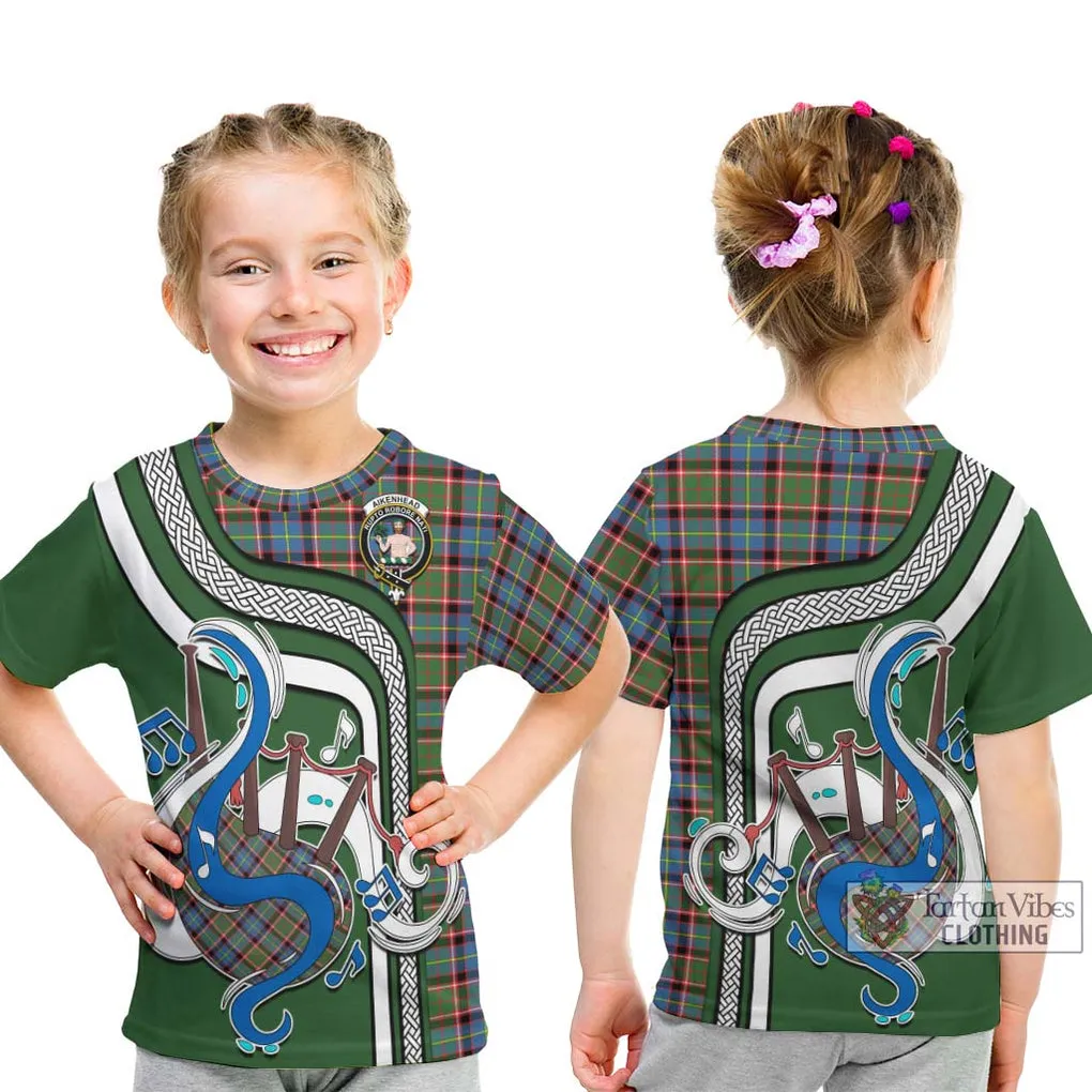 Aikenhead Tartan Kid T-Shirt with Epic Bagpipe Style