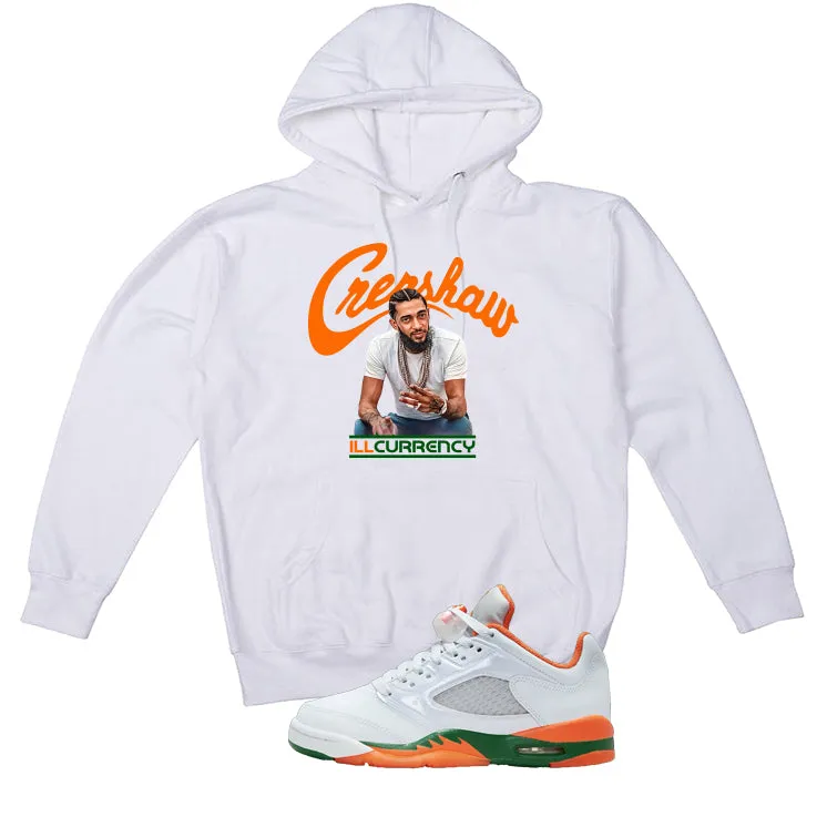 Air Jordan 5 GS Miami Hurricanes White T-Shirt (Crenshaw)| illcurrency