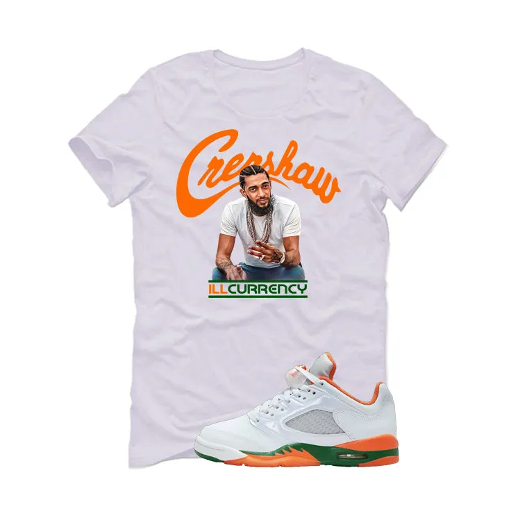 Air Jordan 5 GS Miami Hurricanes White T-Shirt (Crenshaw)| illcurrency