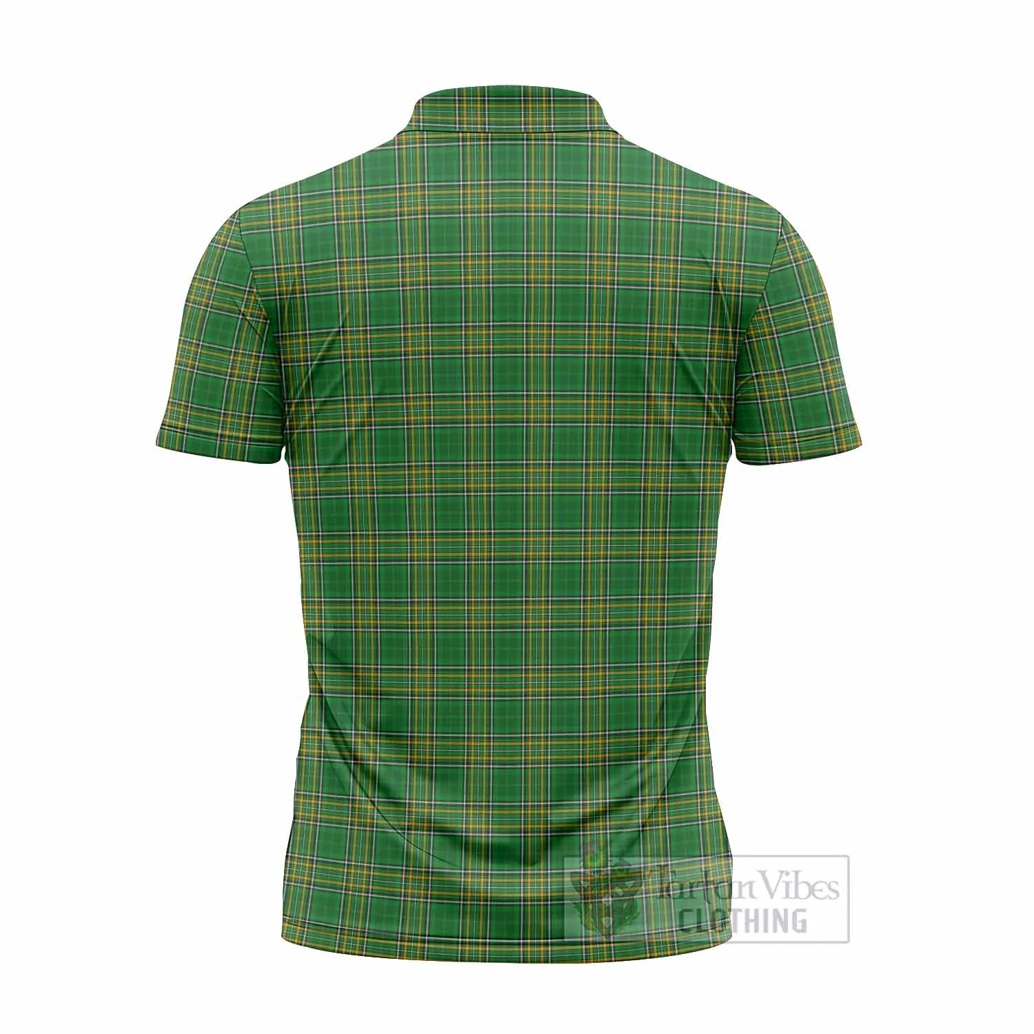 Ancketill Irish Clan Tartan Zipper Polo Shirt with Coat of Arms