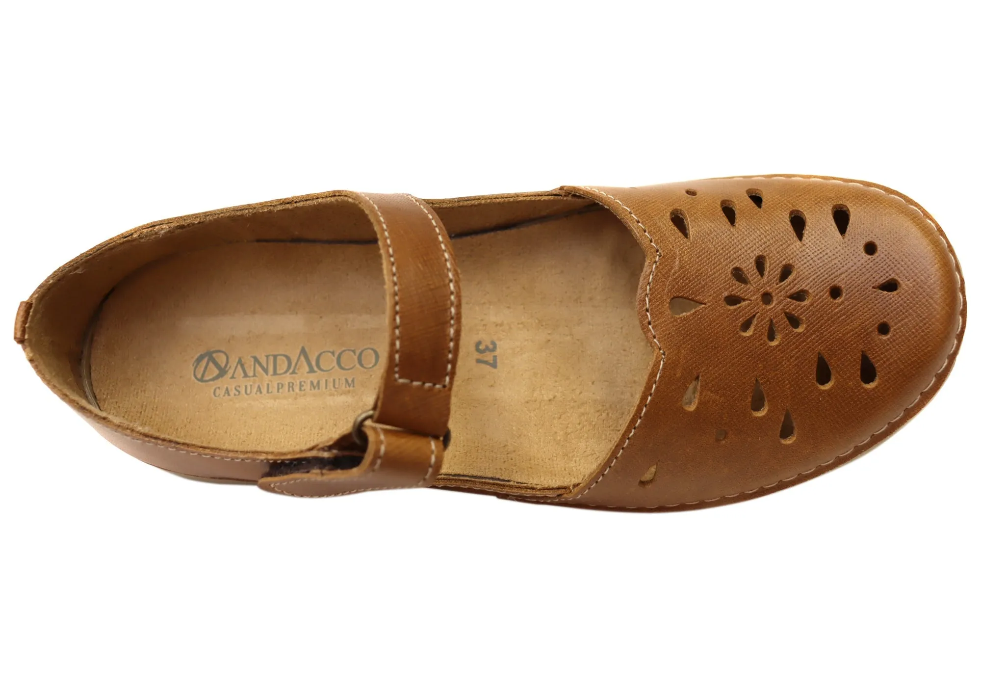 Andacco Dorita Womens Comfortable Leather Shoes Made In Brazil