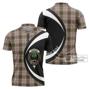 Anderson Dress Tartan Zipper Polo Shirt with Family Crest Circle Style