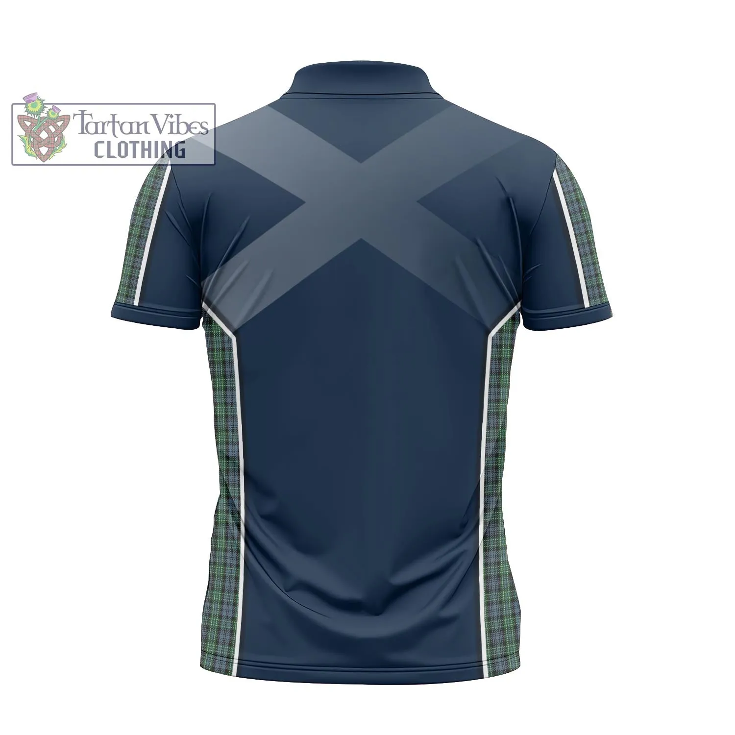 Arbuthnot Tartan Zipper Polo Shirt with Family Crest and Scottish Thistle Vibes Sport Style