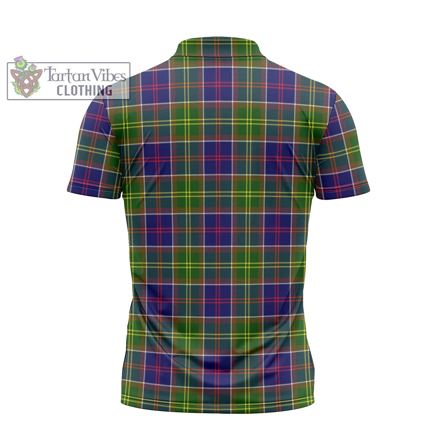 Arnott Tartan Zipper Polo Shirt with Family Crest