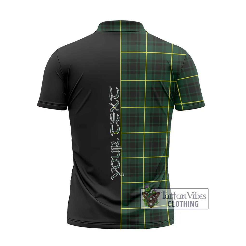 Arthur Modern Tartan Zipper Polo Shirt with Family Crest and Half Of Me Style