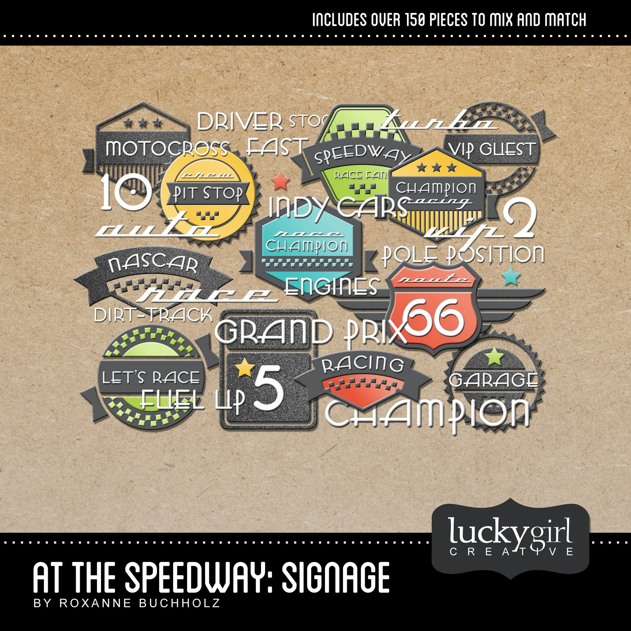 At the Speedway Signage Digital Scrapbook Kit