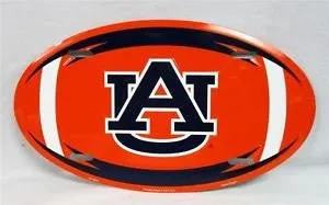 Auburn University Tigers War Eagle Embossed Metal Oval License Plate