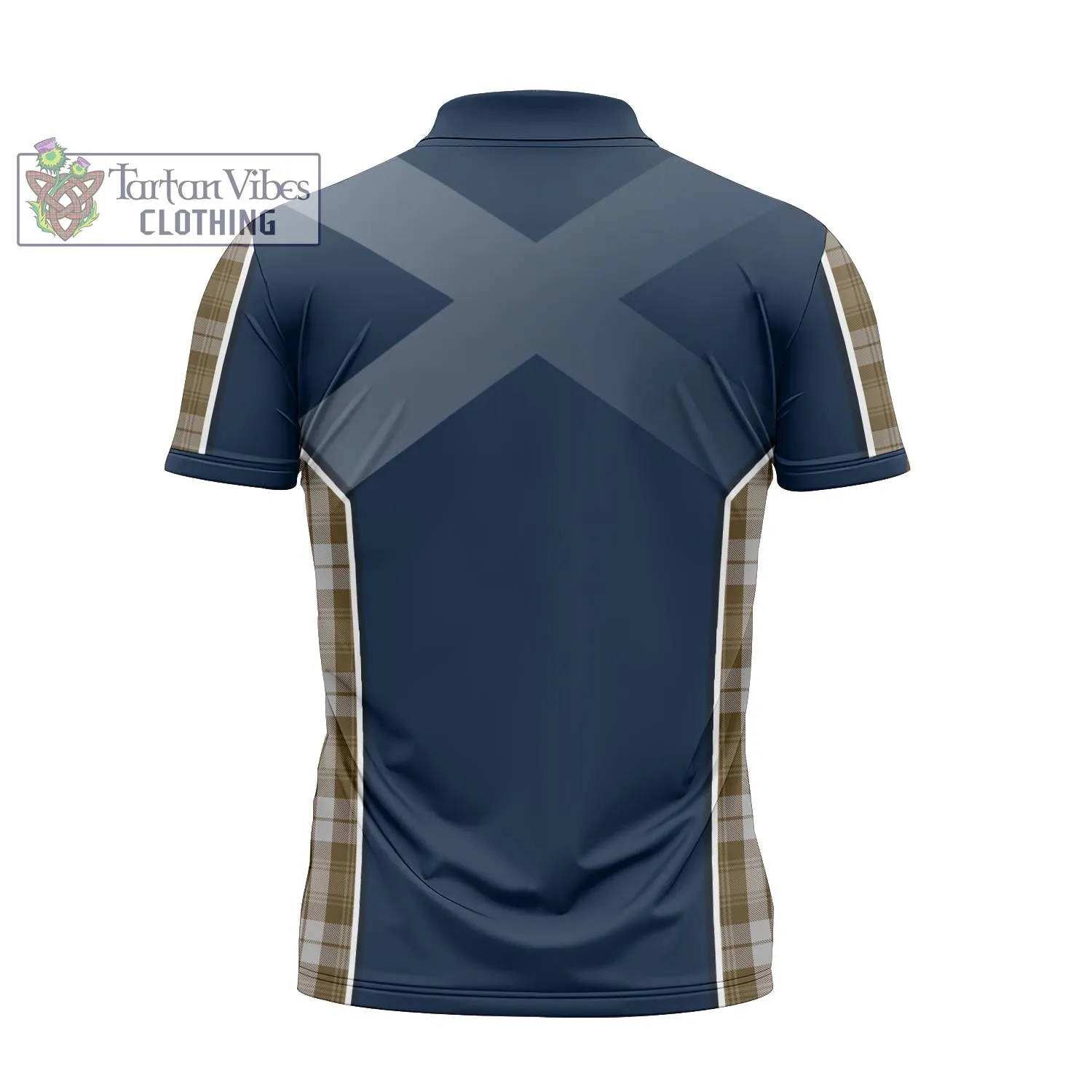 Baillie Dress Tartan Zipper Polo Shirt with Family Crest and Scottish Thistle Vibes Sport Style