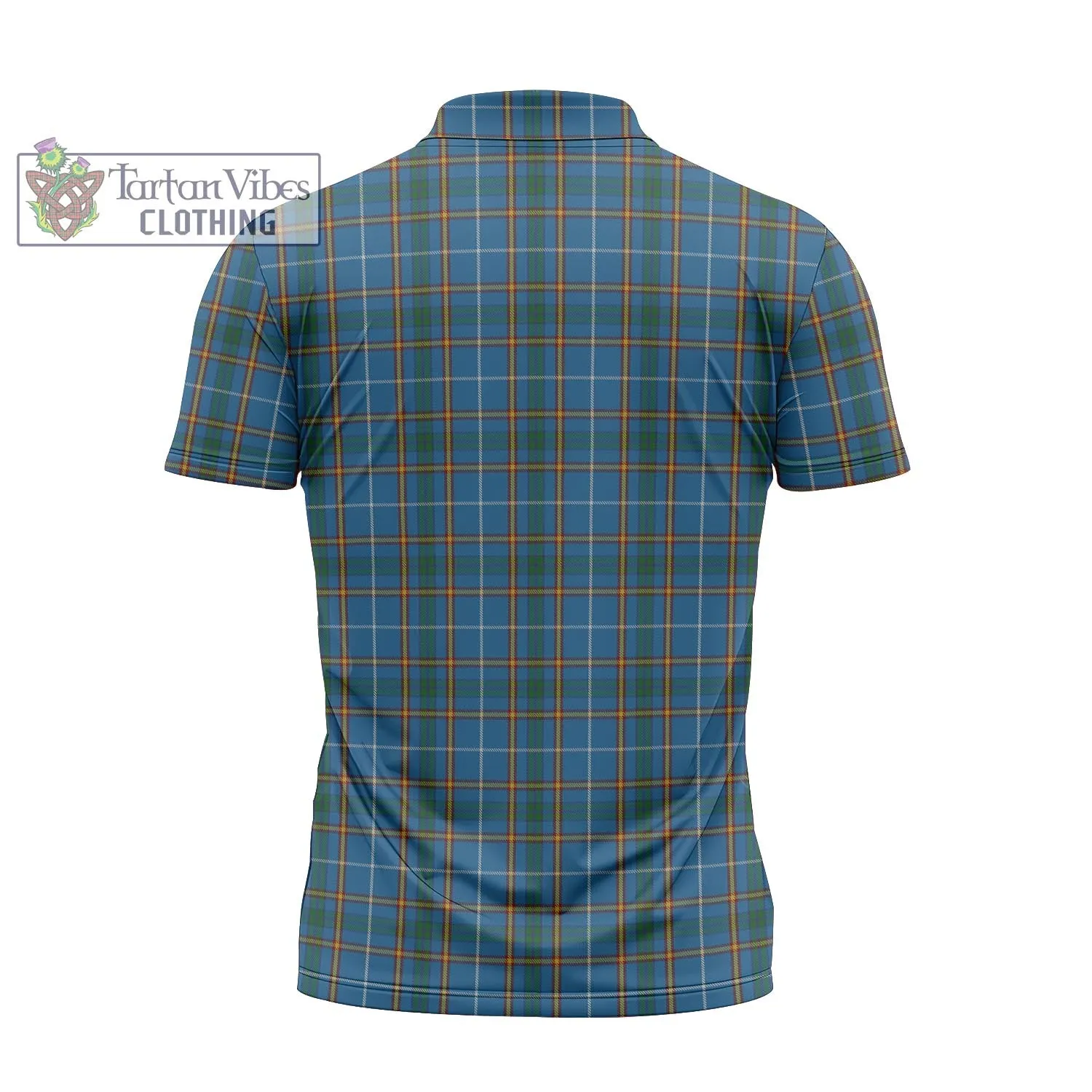 Bain Tartan Zipper Polo Shirt with Family Crest