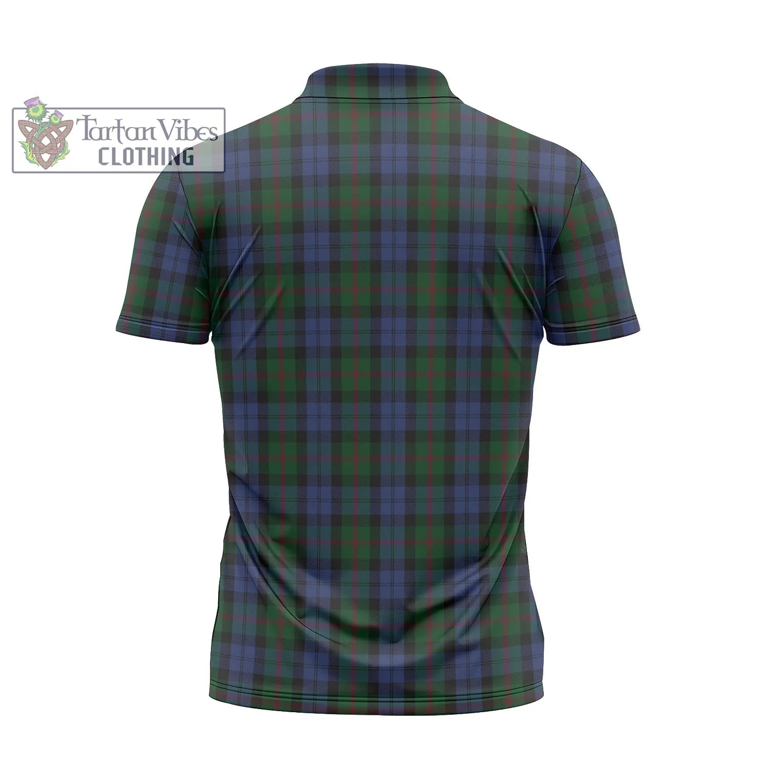 Baird Tartan Zipper Polo Shirt with Family Crest