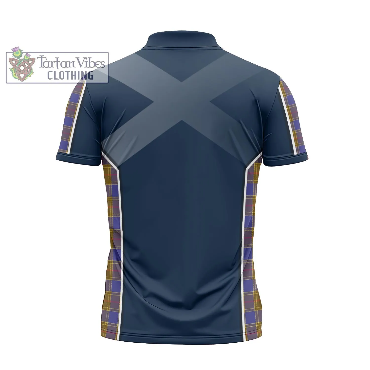 Balfour Tartan Zipper Polo Shirt with Family Crest and Lion Rampant Vibes Sport Style