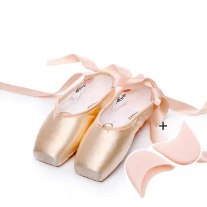 Ballet Lace Pointe Shoes Professional Flat Dance Shoes, Size: 44(Satin   Silicone Case)