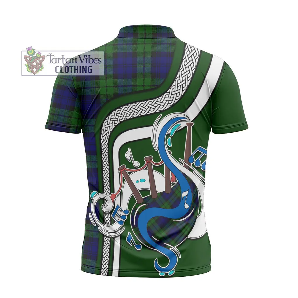 Bannatyne Tartan Zipper Polo Shirt with Epic Bagpipe Style