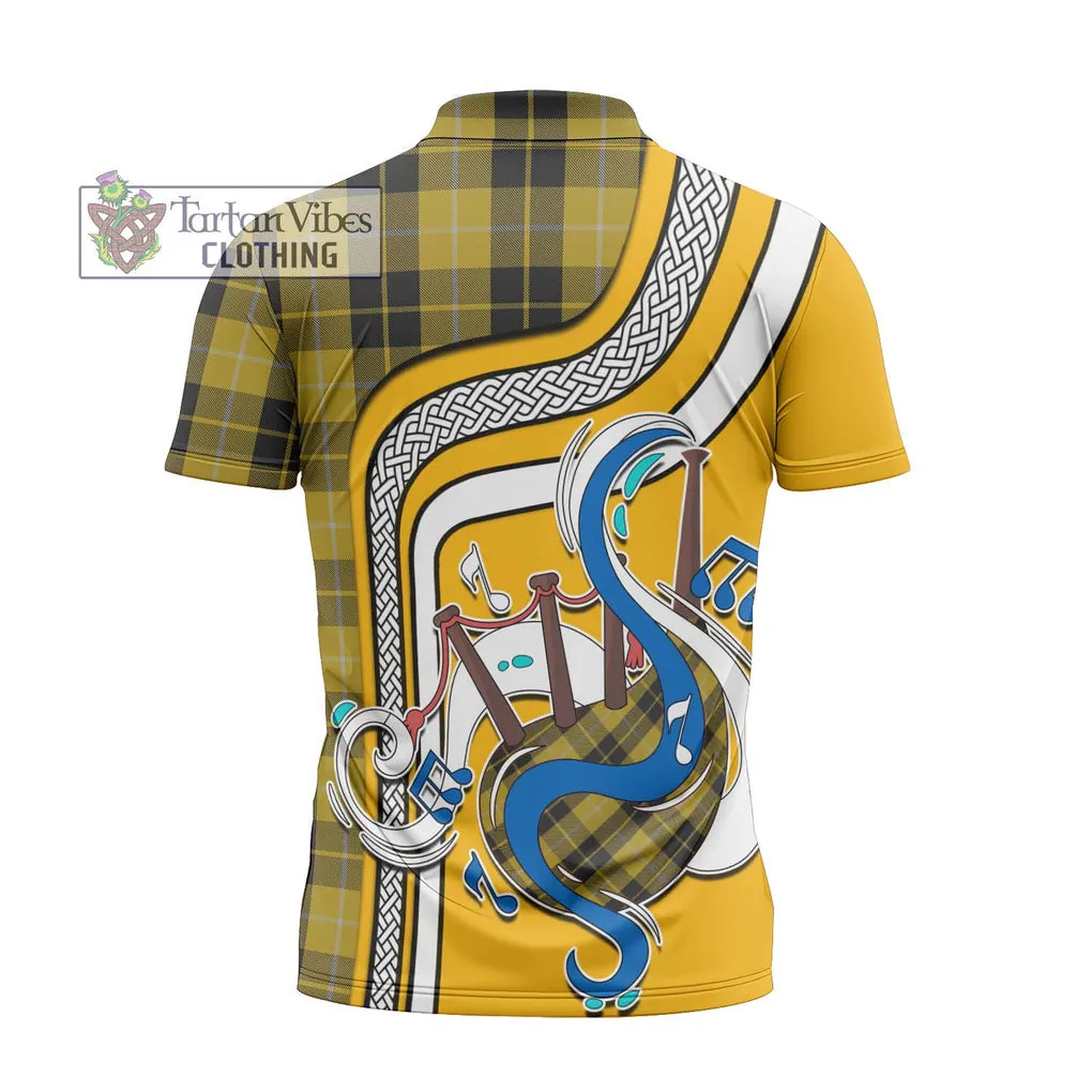 Barclay Dress Tartan Zipper Polo Shirt with Epic Bagpipe Style