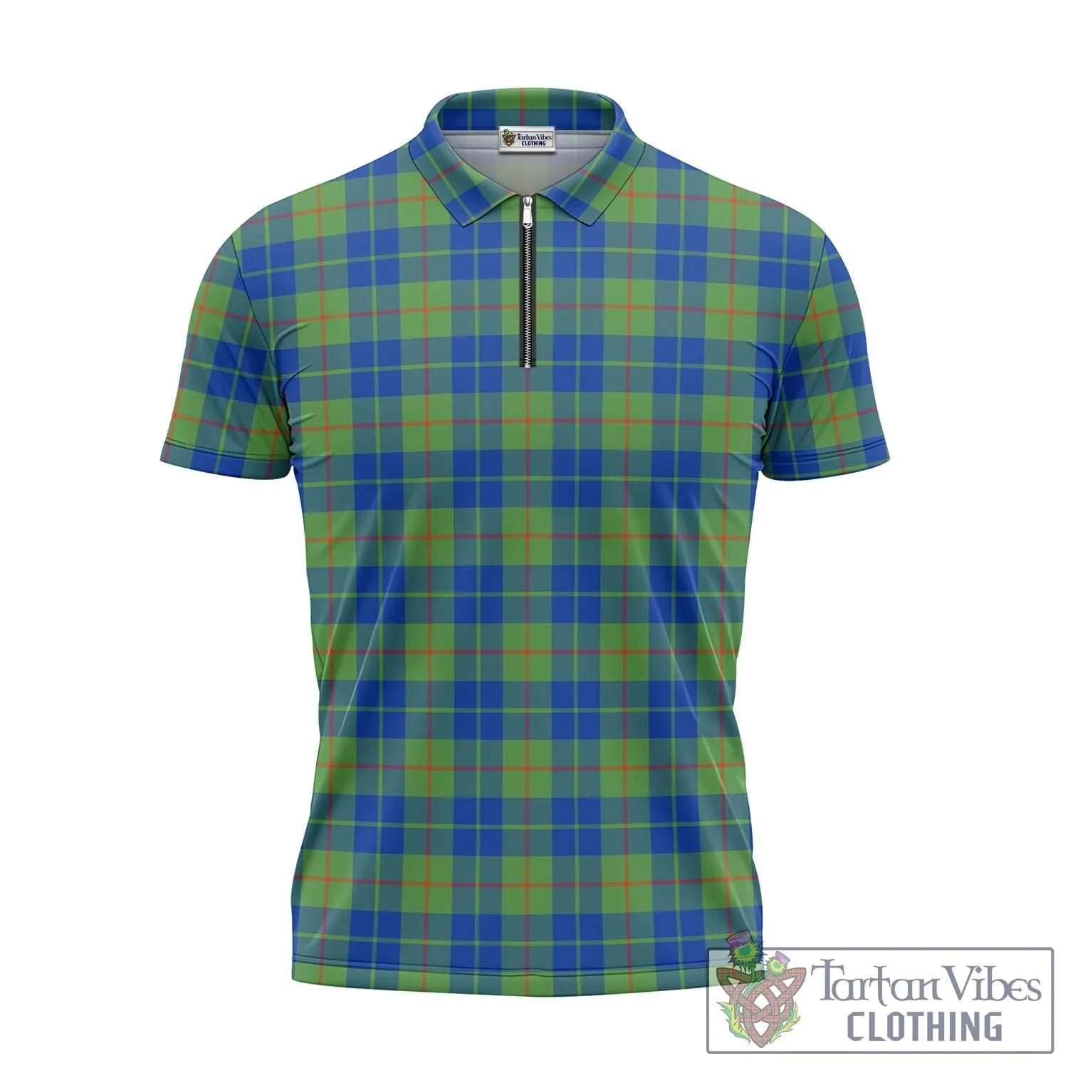 Barclay Hunting Ancient Tartan Zipper Polo Shirt