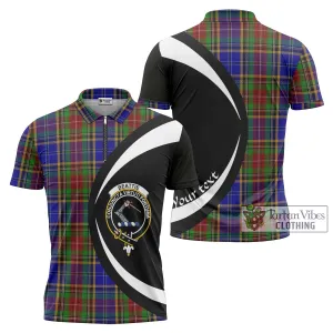 Beattie Tartan Zipper Polo Shirt with Family Crest Circle Style