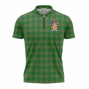 Begg Irish Clan Tartan Zipper Polo Shirt with Coat of Arms