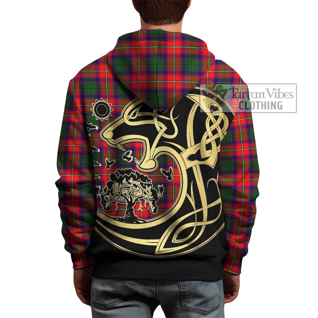 Belshes Tartan Hoodie with Family Crest Celtic Wolf Style