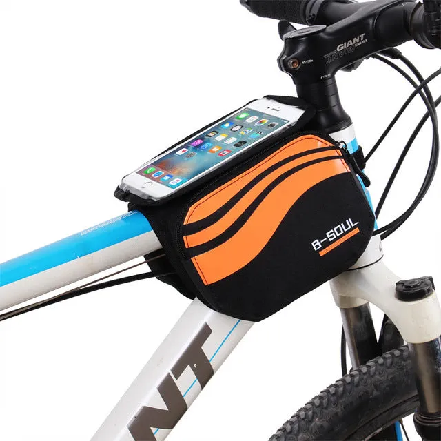 Bicycle Touch Screen Phone Bag MTB Road Bike Frame Mobile Bag Cycling Front Bags 5.7 inch Cellphone Bag Bicycle Accessories