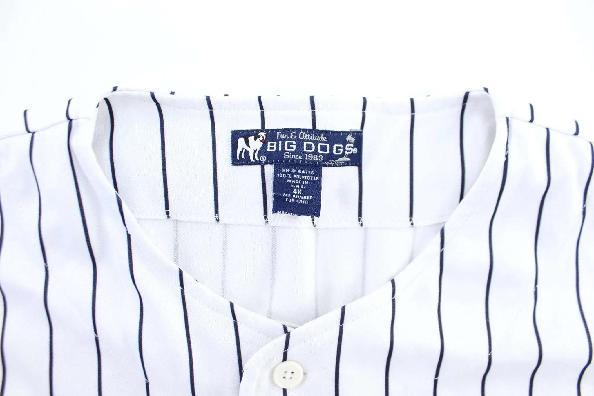 Big Dogs Embroidered Pinstripe Baseball Jersey