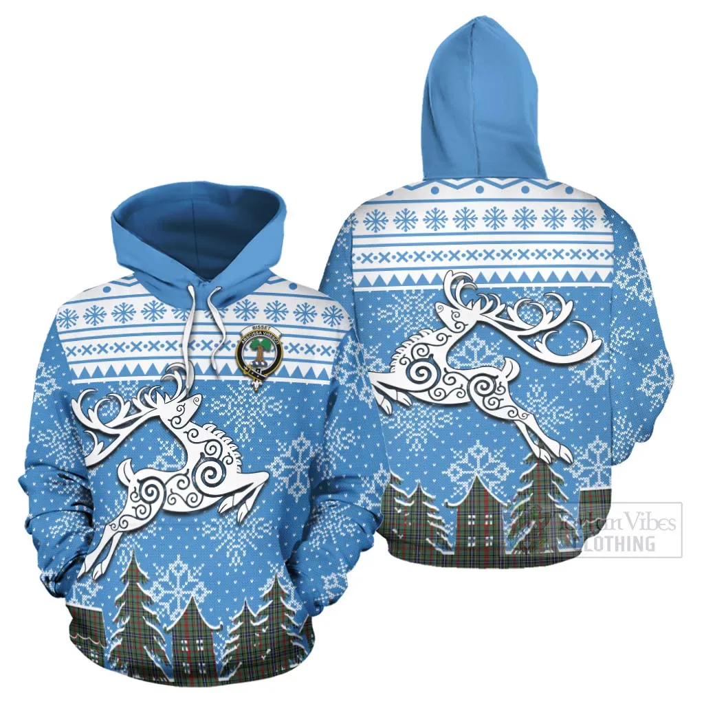 Bisset Clan Christmas Hoodie Celtic Reindeer Style