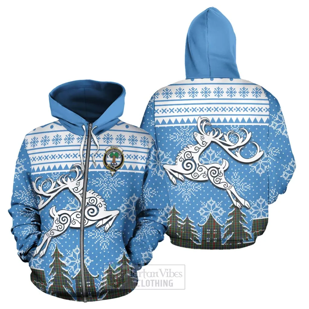 Bisset Clan Christmas Hoodie Celtic Reindeer Style