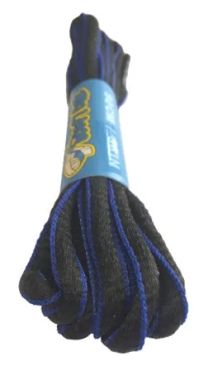 Black and Royal Blue Oval Running Shoe Shoelaces - 6mm wide