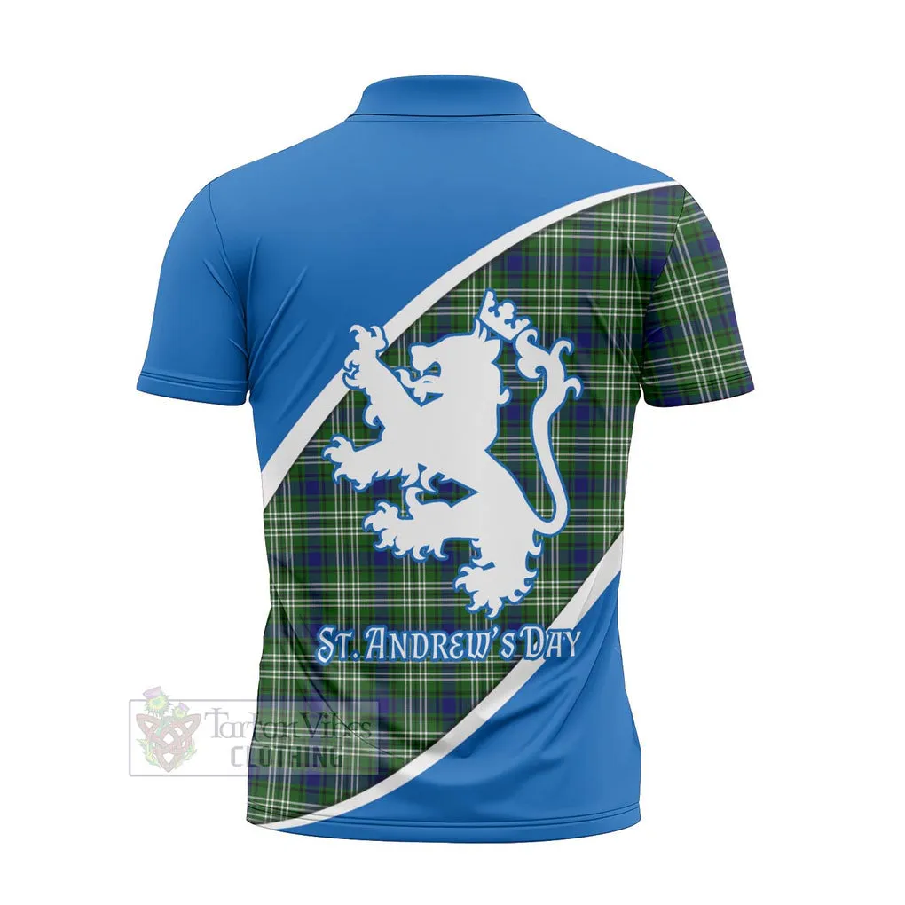 Blackadder Family Crest Tartan Zipper Polo Shirt Celebrate Saint Andrew's Day in Style