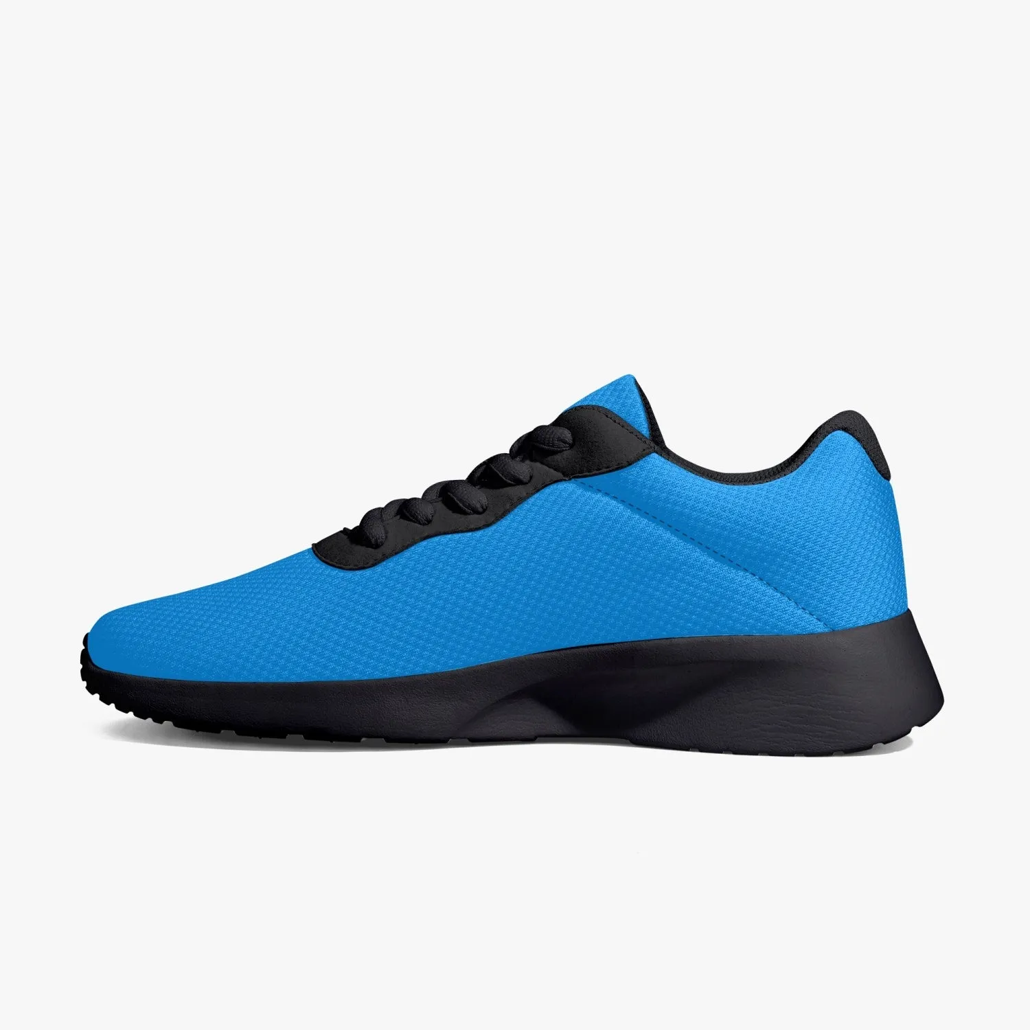 Blue Color Mesh Sneakers, Soft Solid Color Best Lifestyle Unisex Casual Designer Mesh Running Shoes With Black Soles