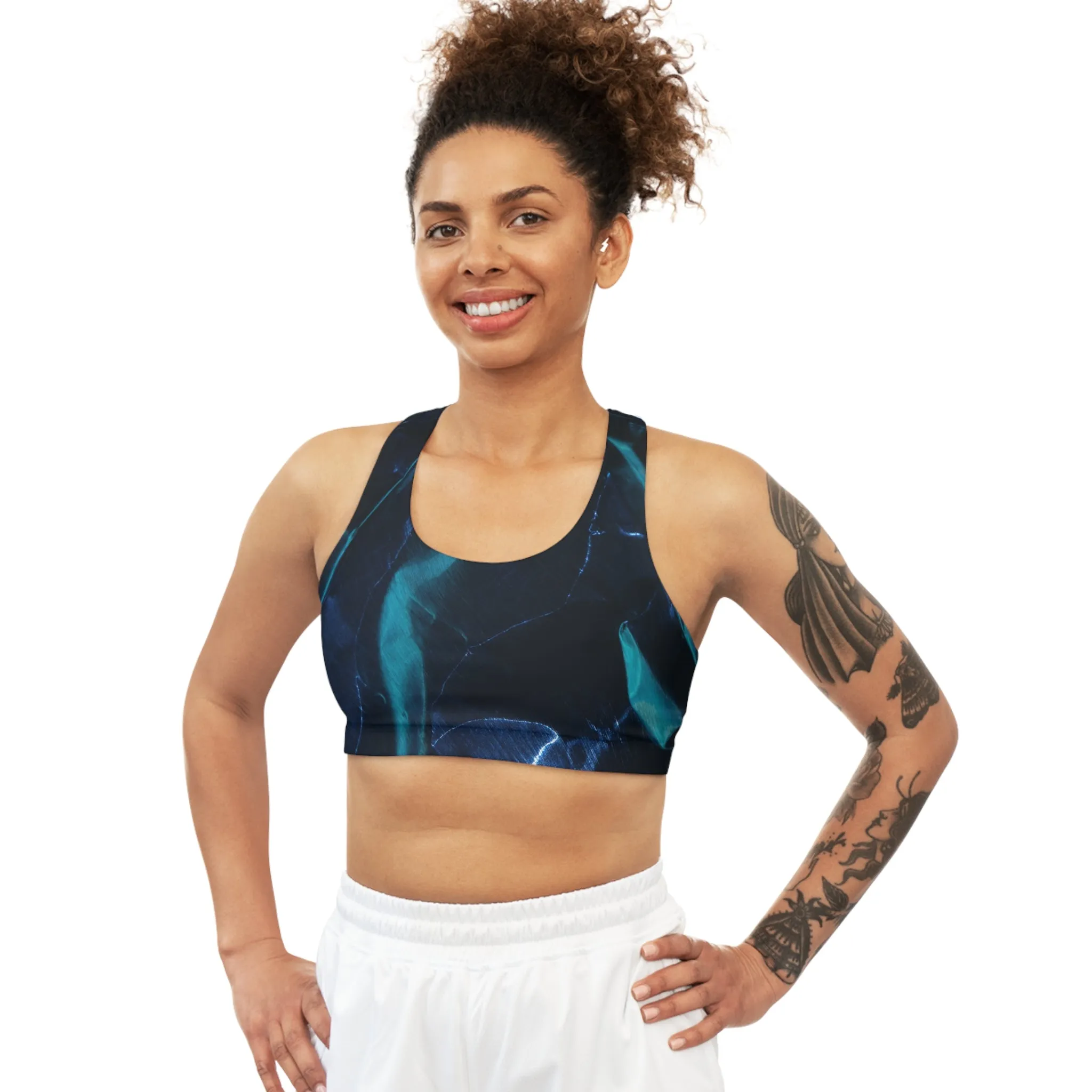 Blue Metalic - Inovax Seamless Sports Bra