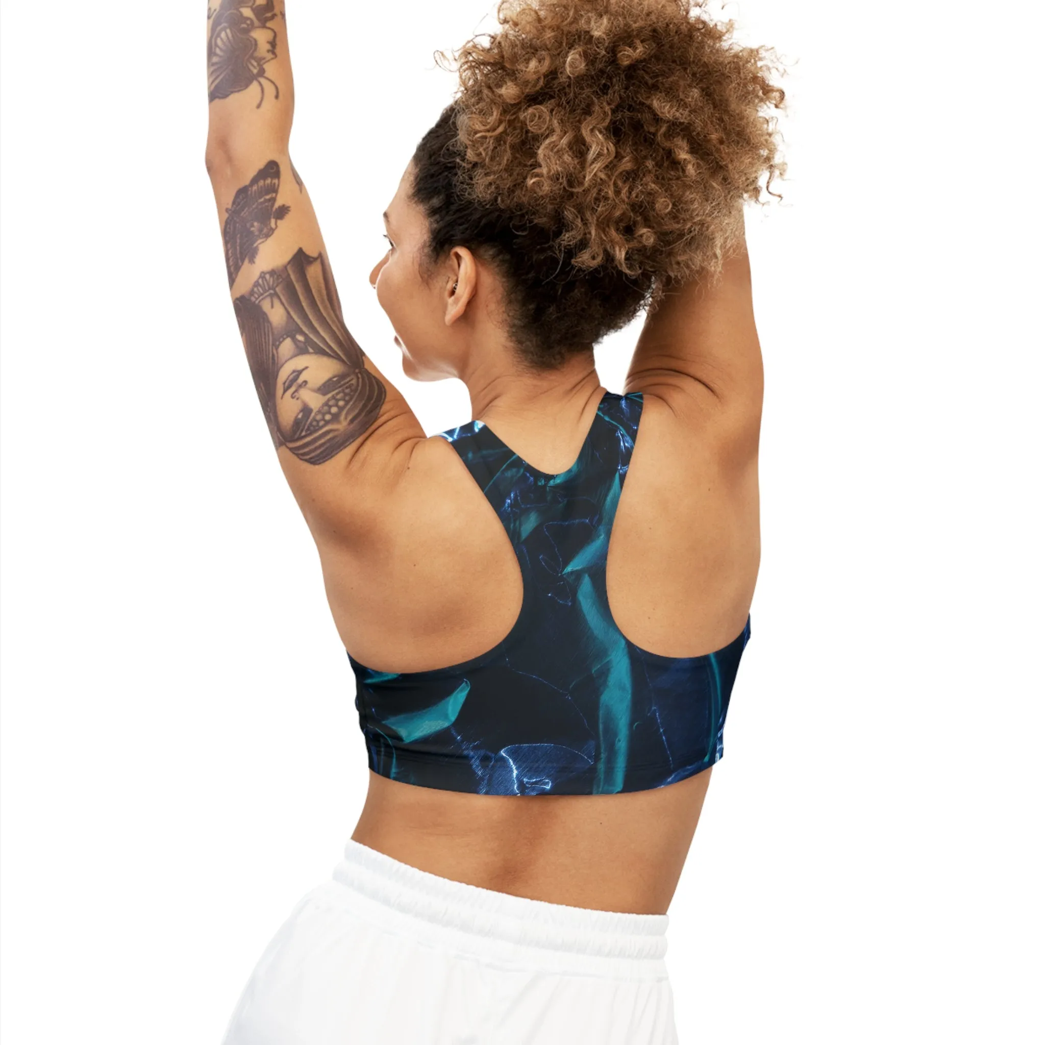 Blue Metalic - Inovax Seamless Sports Bra