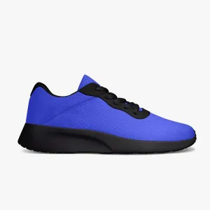 Blue Purple Meshed Unisex Kicks, Soft Solid Color Best Lifestyle Unisex Casual Designer Mesh Running Shoes With Black Soles