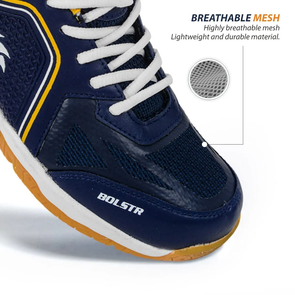 Bolstr Badminton Shoes (Navy/Yellow)