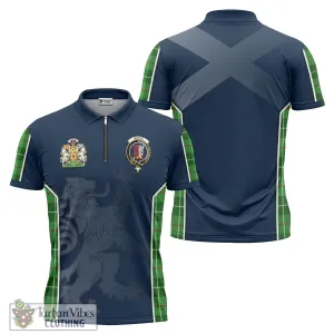 Boyle Tartan Zipper Polo Shirt with Family Crest and Lion Rampant Vibes Sport Style