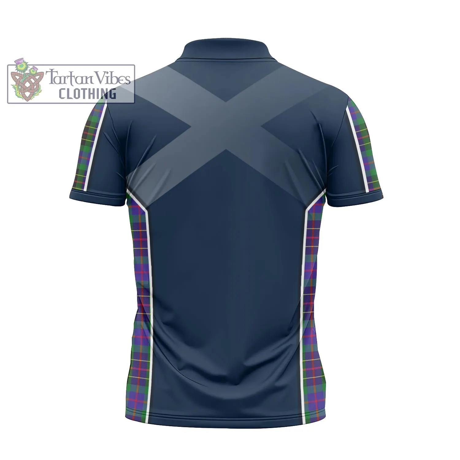 Brodie Hunting Modern Tartan Zipper Polo Shirt with Family Crest and Scottish Thistle Vibes Sport Style