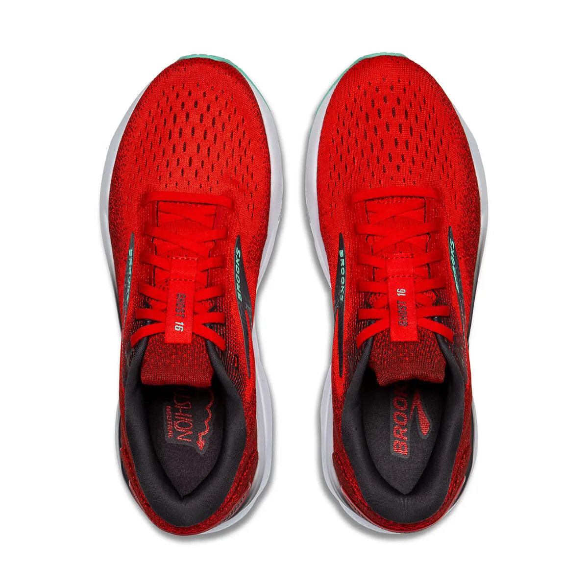 Brooks Ghost 16 Mens | Fiery Red/ebony/cockatoo