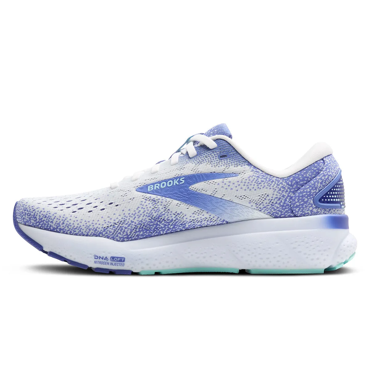 Brooks Ghost 16 Womens | White/amparo Blue/limpet Shell