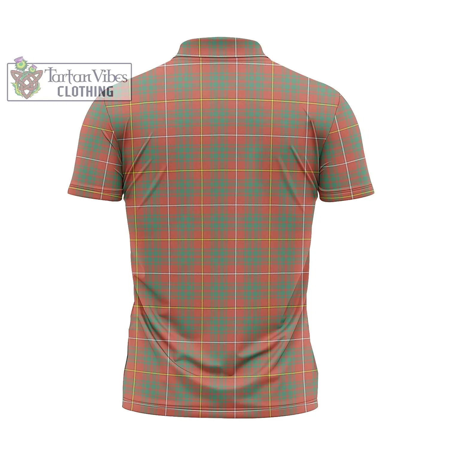 Bruce Ancient Tartan Zipper Polo Shirt with Family Crest